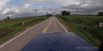 Truck dash cam records collision
