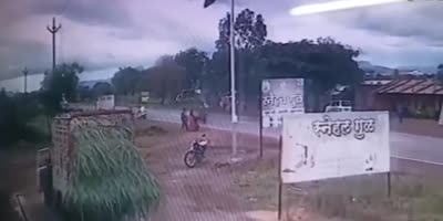 Biker Barely Avoids Being Killed By Speeding Car