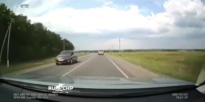 Cars Collide Head-on After Loss-of-Control