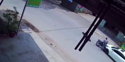Biker Crashed Into Car Head-on