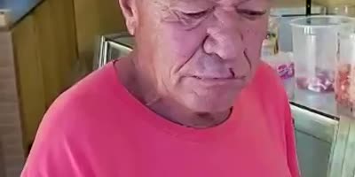 Old Man Eats Glass For Some Reason