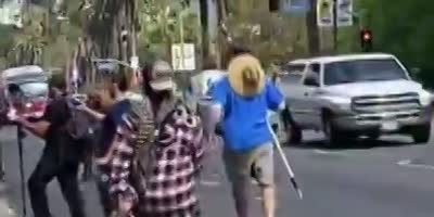 Short: Documentary Film Maker Hit With A Metal Pipe By Protester In LA