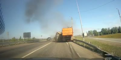 Head-on Crash Between Trucks