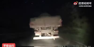 Chinese Dashcam Captures Moment Of Rear End Crash