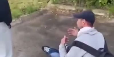 Man Suddenly Drops A Local Junkie In Ukraine
