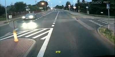 Polish Biker Crashed After Overtaking