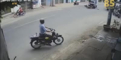 (short) Biker Smashed Into Small Truck