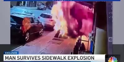 Man Survives Sidewalk Explosion!