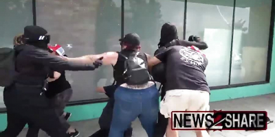 Antifa beat down!