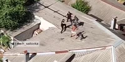 Another Angle Of Intoxicated Man Fighting Police In Ukraine