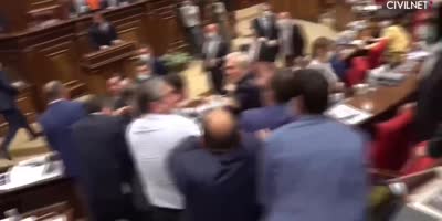 Mass Fight In Armenian Parlament