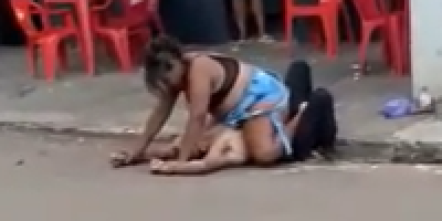 Huge Call Girl Wrestles A Client Who Refused To Pay