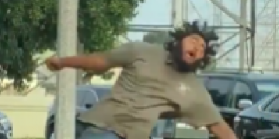 Citizen Of LA Throws Invisible Rocks At Random Cars