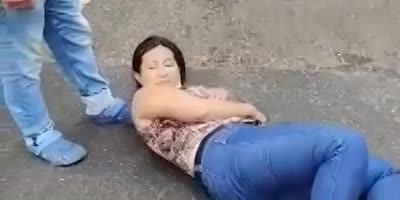 Accident leaves a lady with a broken leg