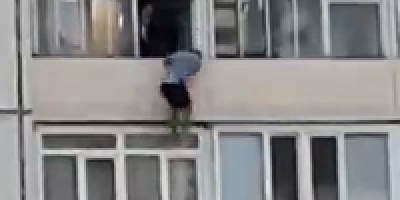 Man Casually Pushed From Balcony