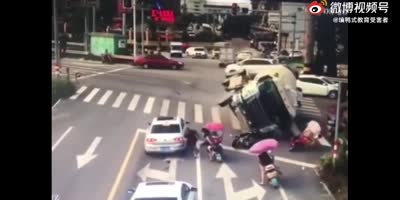 Cement Truck Taking No Prisoners