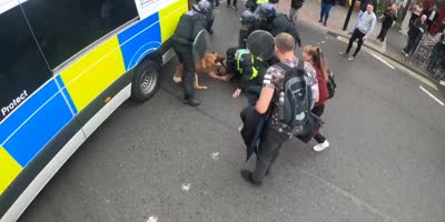 Dogs used on Protesters in Newcastle