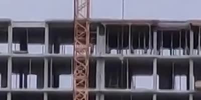 Dude In Pants Falls Off The Crane In Ukraine
