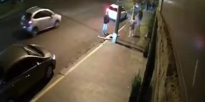 Attack Of Six Leaves Man Breatless Outside The Bar In Brazil