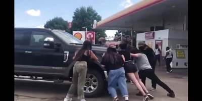 Big Ass Truck vs Protesters!