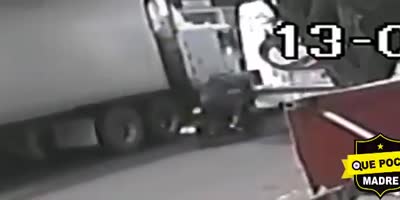 Biker Gets Killed By Huge Semi