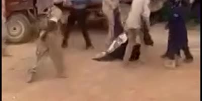 Ethiopian Soldiers Beat A Woman