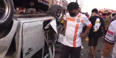 Thai Driver Injured In Rollover Accident