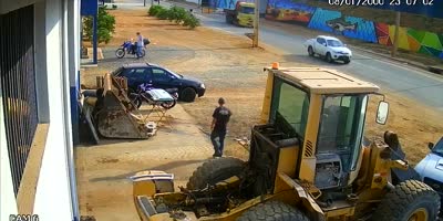 Biker Vanishes Under Truck Wheels In Brazil