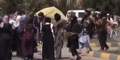 Taliban Security Beating  Women Protestors In Kabul