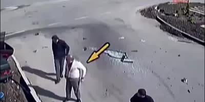 Old guy ejected from car.