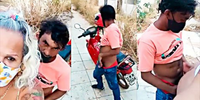 Unexpected ending, the slut poops in the biker's mouth
