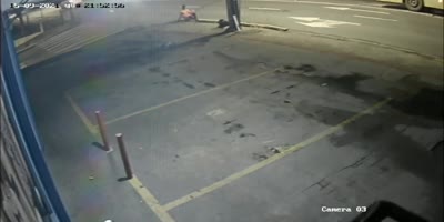 Careless Garbage Man Nearly Killed By Speeding Car