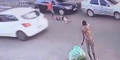 Woman Gets Head Stomped By Scumbag At The Gas Station In Brazil
