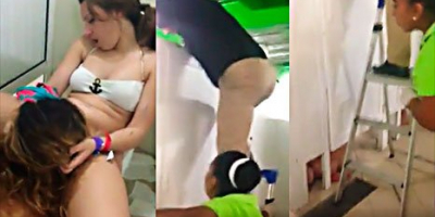They use violence with drunk lesbians in a public bathroom