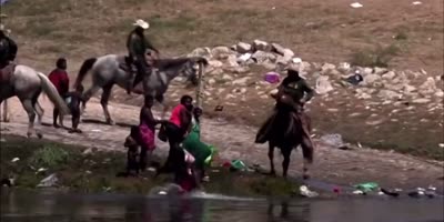 US Border Patrol Agents Whipping Haitian Migrants