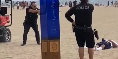Armed Man Lit Up By Huntington Beach Police