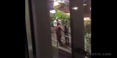 Drunk asshole in Canada beats on a homeless man.