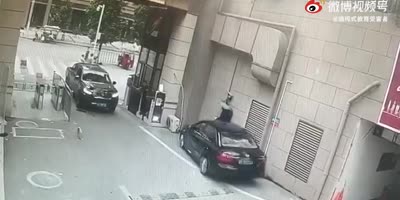 Man Rammed By Black Sedan In China