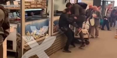 Two Guys Fighting In A Supermarket, Ukraine (R)