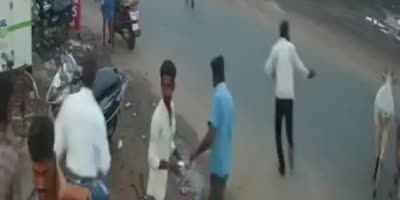 Truck Flips Crushing Couple On Bike