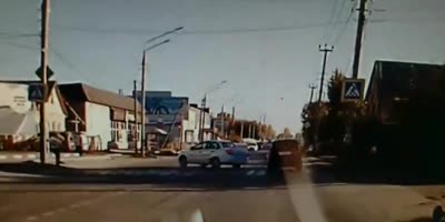Student Driver Takes Out Female Pedestrian In Russia