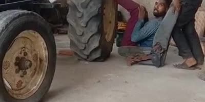 Genius Attempts To Leg Press a Tractor