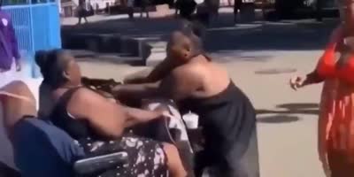 Woman uses mobile scooter as a weapon(R)