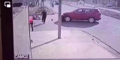 Biker Meets The Red Car
