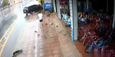 Electric Scooter Rider Destroyed By Speeding Car