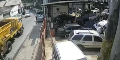 Woman Clipped By Truck