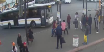 Woman Ran Over By Slow Moving Bus In Russia
