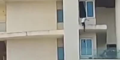 Man Falls From Burning High Rise Apartment