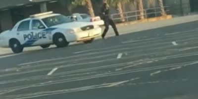 Cop Attempts To Crush A Shoplifter