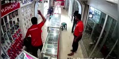 Cow robs Phone Store in India